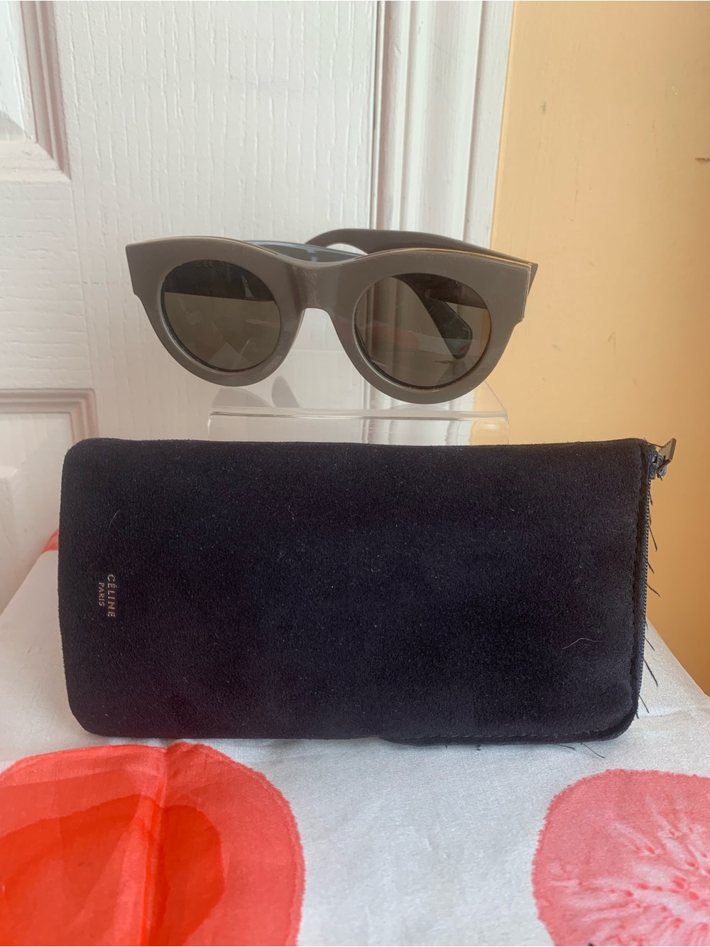Celine kaki Rounded Cat-Eye Sunglasses